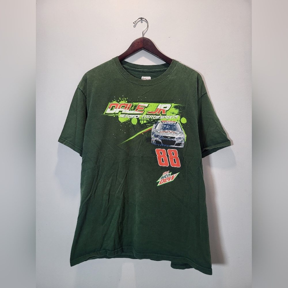 👕🌶 Nascar Dale Earnhardt Jr Mountain Dew Double-Sided T-Shirt